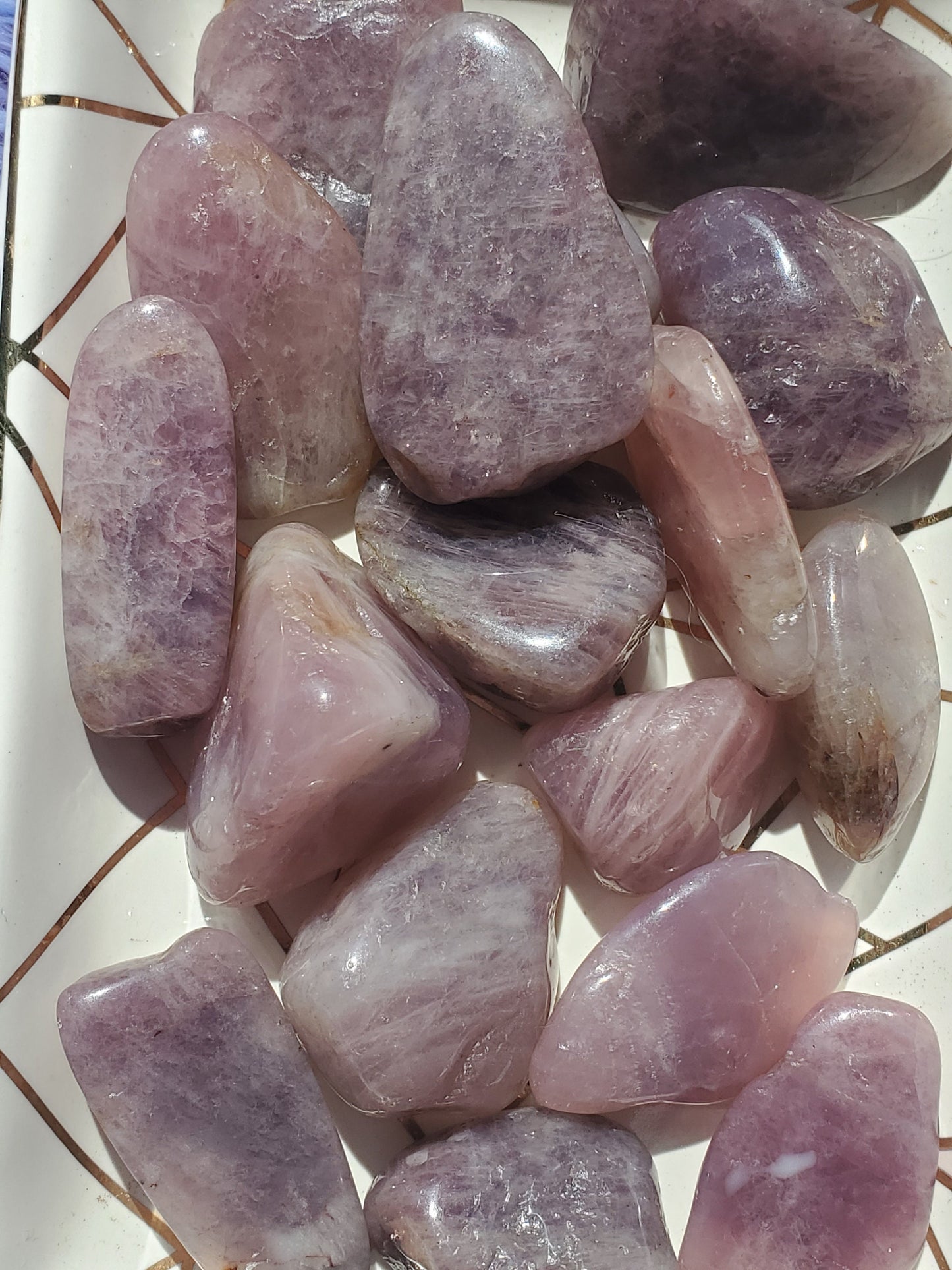100g Tumbled Pink Amethyst Stone, Purple Rose Quartz Tumble Stones, Pink Amethyst, Purple Rose Quartz Crystal, Healing Crystal